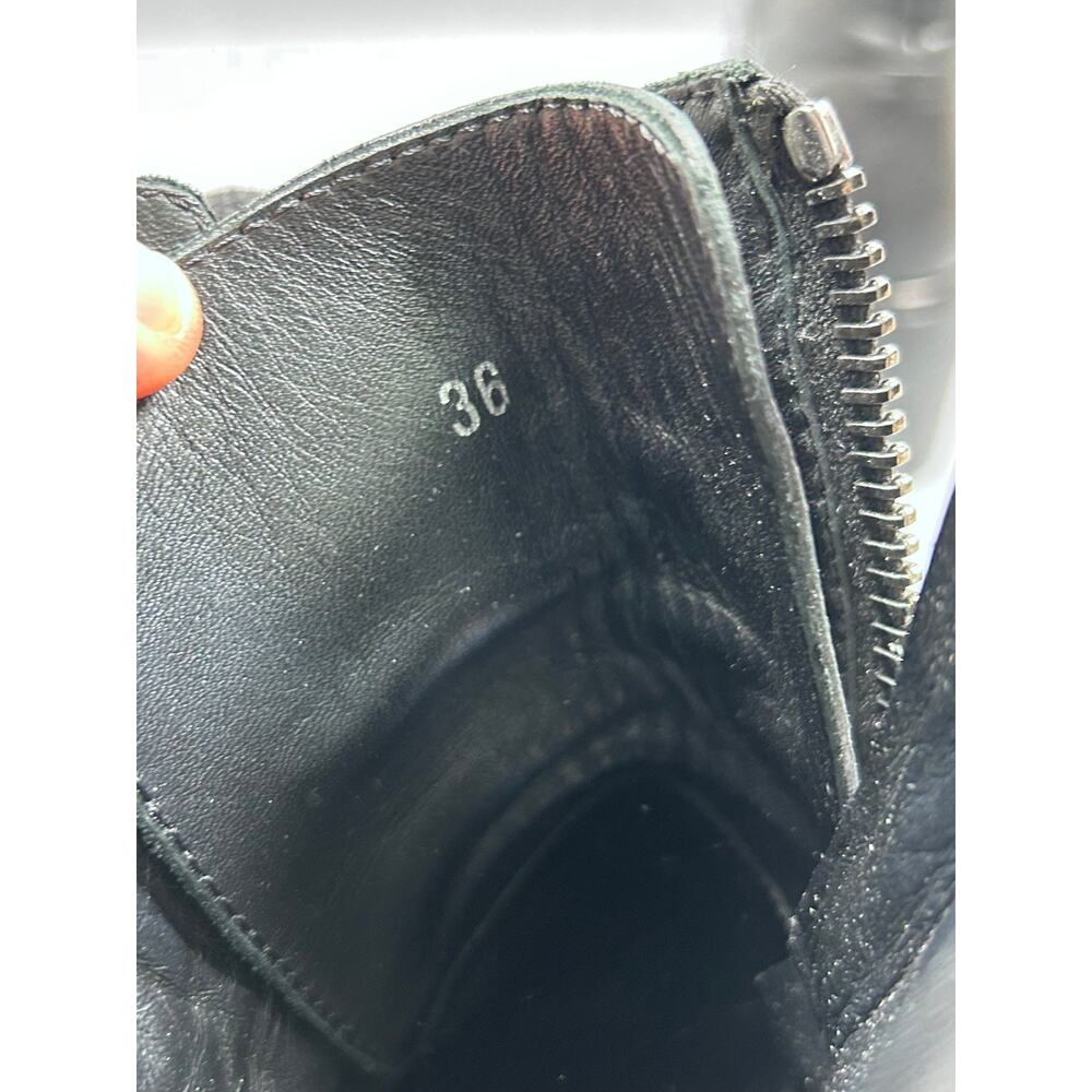 Moncler Black Leather Lace Up Boots w/ Side Zip Platform Sz 36 Women’s - Picture 3 of 9